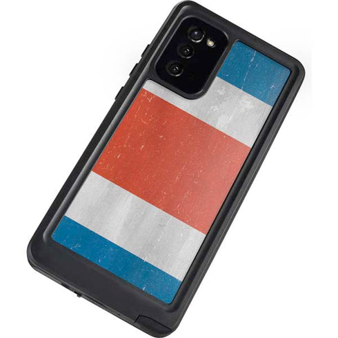 Costa Rican Flag Distressed Galaxy Note20 5G Waterproof Case