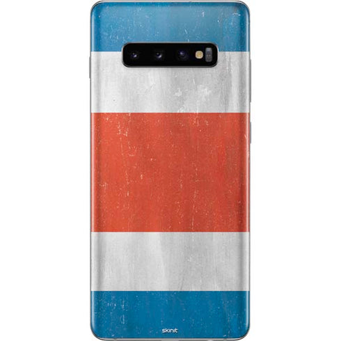 Costa Rican Flag Distressed Galaxy S10 Plus Skin