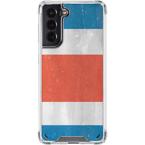 Costa Rican Flag Distressed Galaxy S21 5G Clear Case