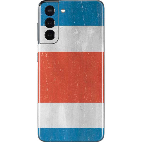 Costa Rican Flag Distressed Galaxy S21 5G Skin