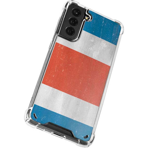 Costa Rican Flag Distressed Galaxy S21 Plus 5G Clear Case