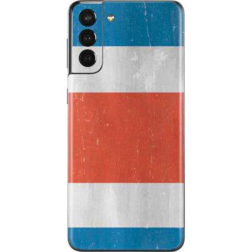 Costa Rican Flag Distressed Galaxy S21 Plus 5G Skin