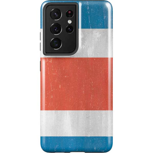 Costa Rican Flag Distressed Galaxy S21 Ultra 5G Pro Case
