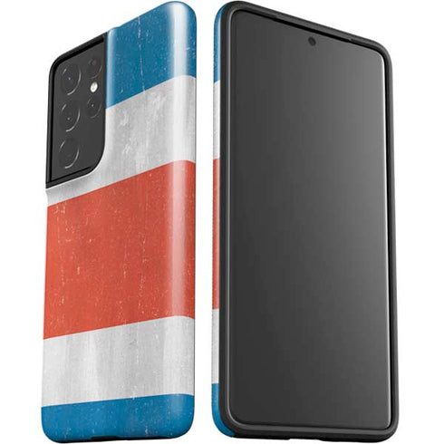 Costa Rican Flag Distressed Galaxy S21 Ultra 5G Pro Case