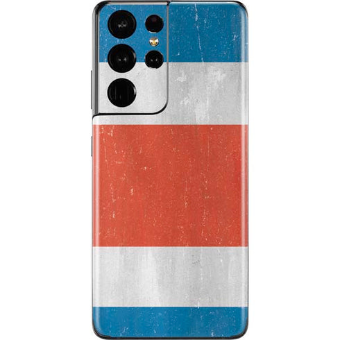 Costa Rican Flag Distressed Galaxy S21 Ultra 5G Skin