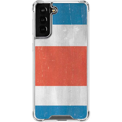 Costa Rican Flag Distressed Galaxy S22 Plus Clear Case