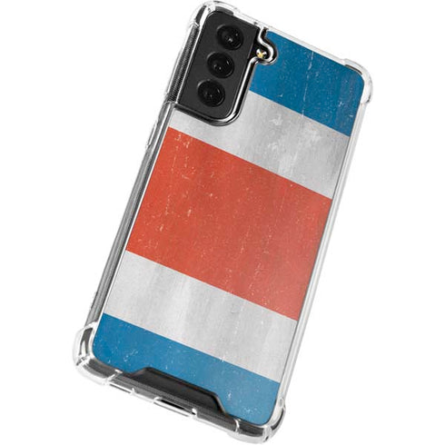 Costa Rican Flag Distressed Galaxy S22 Plus Clear Case