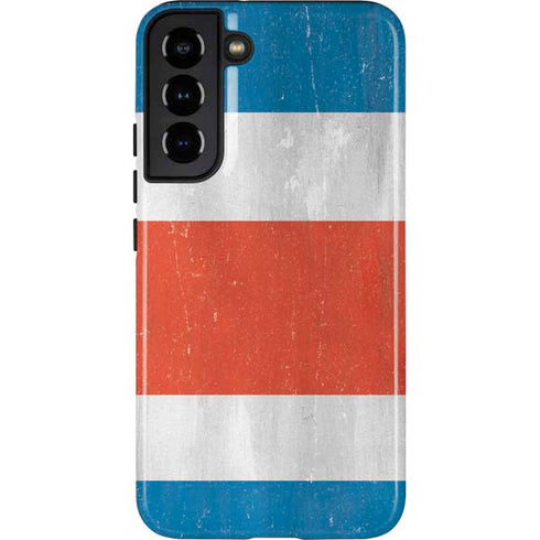 Costa Rican Flag Distressed Galaxy S22 Plus Pro Case