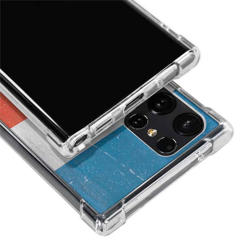 Costa Rican Flag Distressed Galaxy S22 Ultra Clear Case