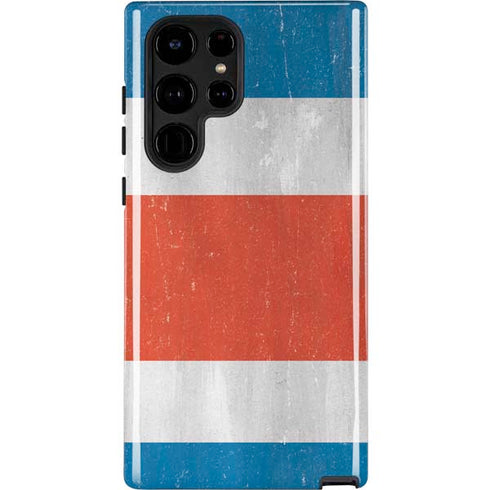 Costa Rican Flag Distressed Galaxy S22 Ultra Pro Case