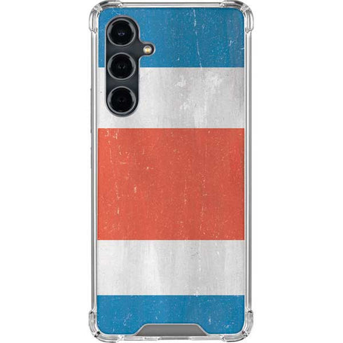 Costa Rican Flag Distressed Galaxy S23 FE Clear Case