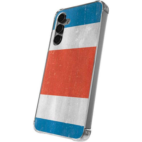 Costa Rican Flag Distressed Galaxy S24 Plus Clear Case