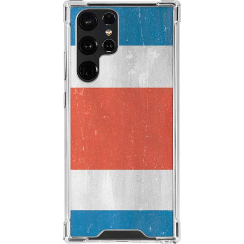 Costa Rican Flag Distressed Galaxy S24 Ultra Clear Case