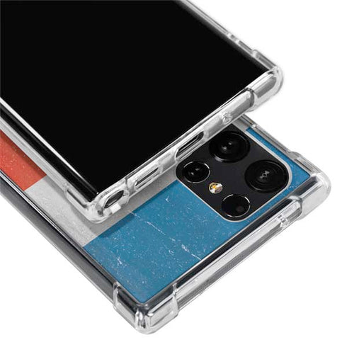 Costa Rican Flag Distressed Galaxy S24 Ultra Clear Case