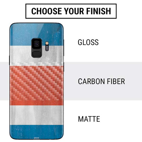 Costa Rican Flag Distressed Galaxy S9 Skin
