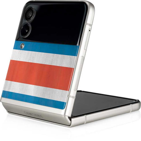 Costa Rican Flag Distressed Galaxy Z Flip4 5G Skin