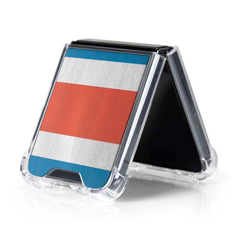 Costa Rican Flag Distressed Galaxy Z Flip5 5G Clear Case