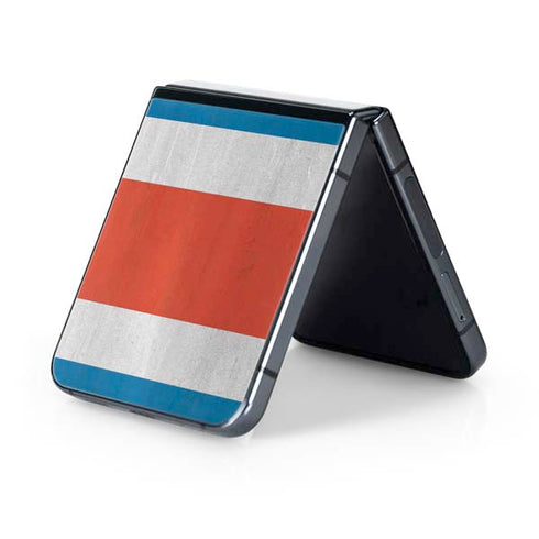 Costa Rican Flag Distressed Galaxy Z Flip5 5G Skin