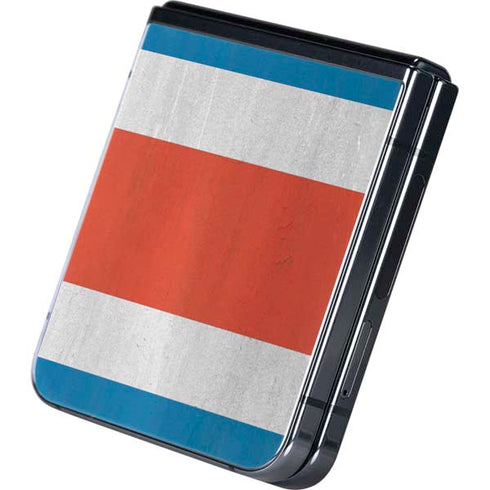 Costa Rican Flag Distressed Galaxy Z Flip5 5G Skin