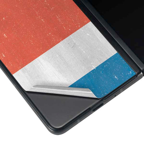 Costa Rican Flag Distressed Galaxy Z Fold3 5G Skin
