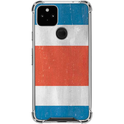 Costa Rican Flag Distressed Google Pixel 4a 5G Clear Case