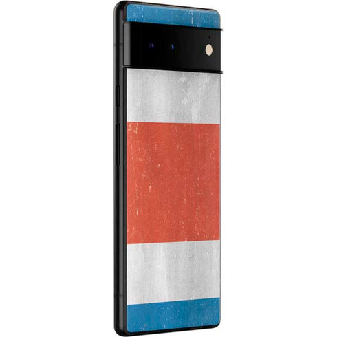Costa Rican Flag Distressed Google Pixel 6 Skin