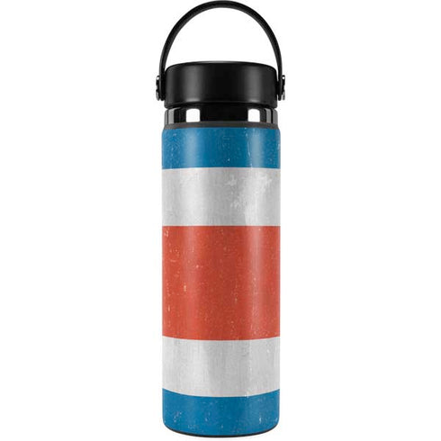 Costa Rican Flag Distressed Hydro Flask 20oz Wide Mouth Skin