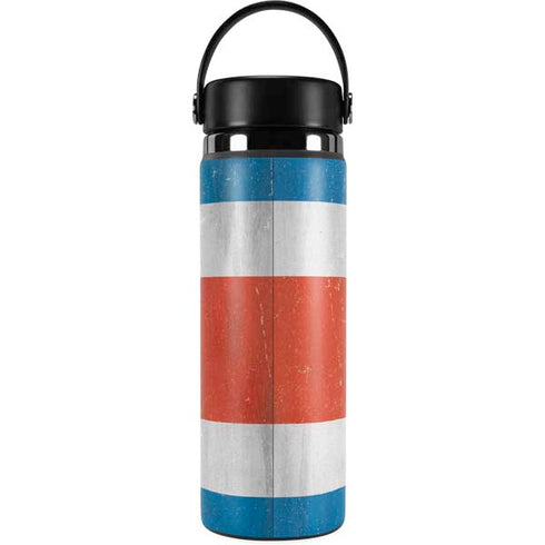Costa Rican Flag Distressed Hydro Flask 20oz Wide Mouth Skin