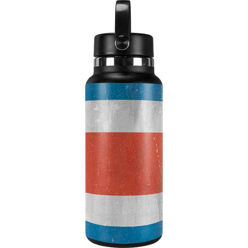 Costa Rican Flag Distressed Hydro Flask 32oz Wide Mouth Skin