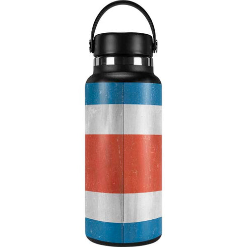 Costa Rican Flag Distressed Hydro Flask 32oz Wide Mouth Skin