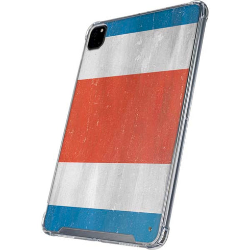 Costa Rican Flag Distressed iPad Pro 12.9in (2020) Clear Case