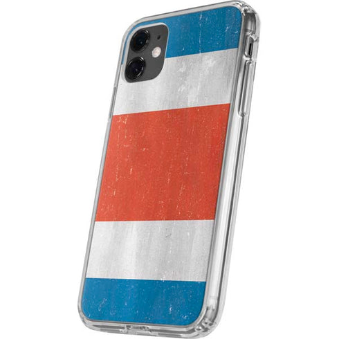 Costa Rican Flag Distressed iPhone 11 Clear Case