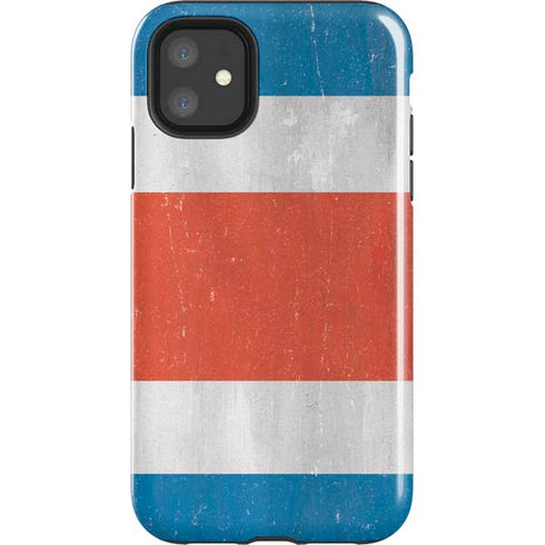 Costa Rican Flag Distressed iPhone 11 Impact Case
