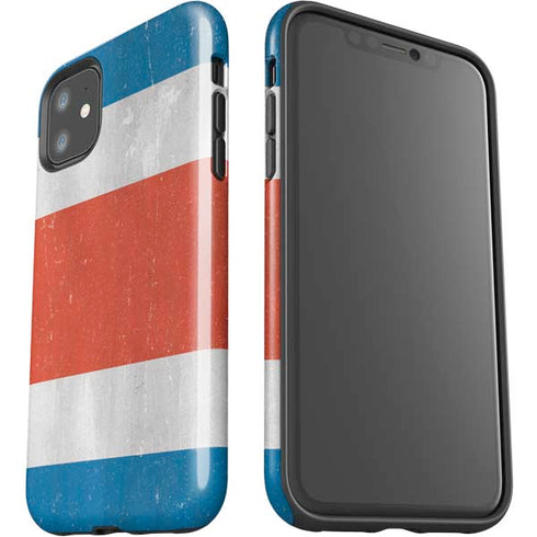 Costa Rican Flag Distressed iPhone 11 Impact Case