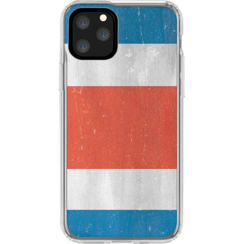Costa Rican Flag Distressed iPhone 11 Pro Clear Case