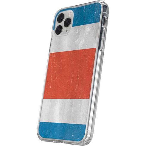 Costa Rican Flag Distressed iPhone 11 Pro Clear Case