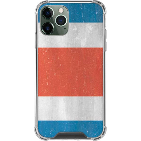 Costa Rican Flag Distressed iPhone 11 Pro Max Clear Case