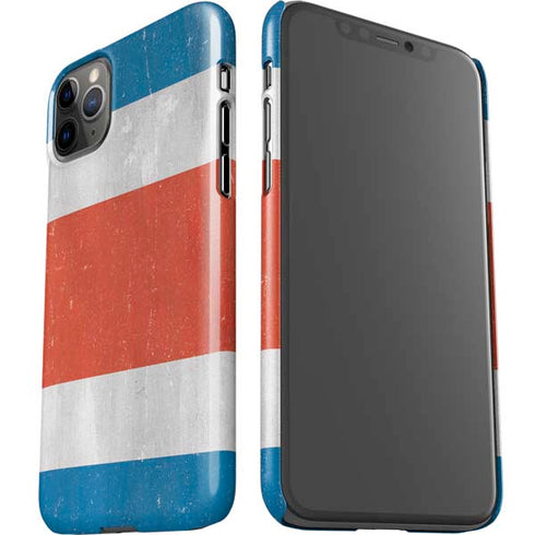 Costa Rican Flag Distressed iPhone 11 Pro Max Lite Case