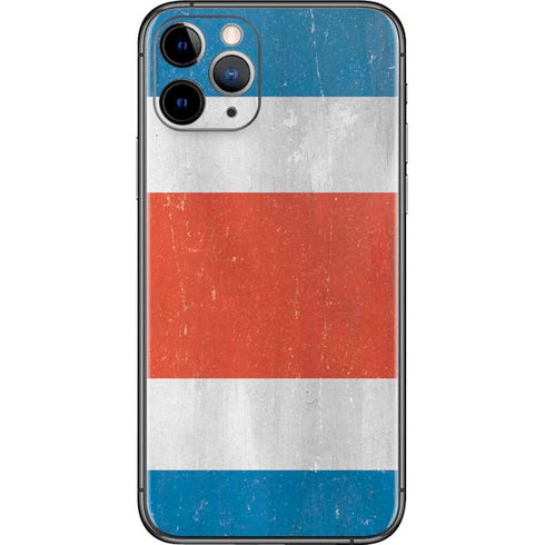 Costa Rican Flag Distressed iPhone 11 Pro Skin