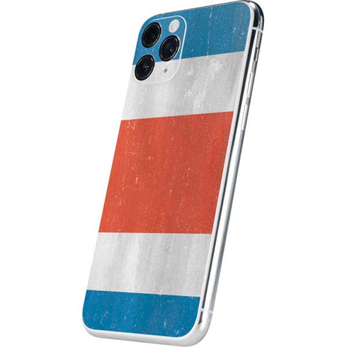 Costa Rican Flag Distressed iPhone 11 Pro Skin