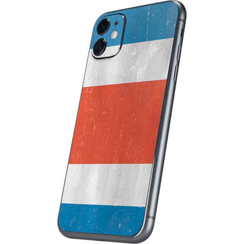 Costa Rican Flag Distressed iPhone 11 Skin