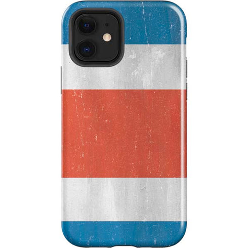 Costa Rican Flag Distressed iPhone 12 Impact Case