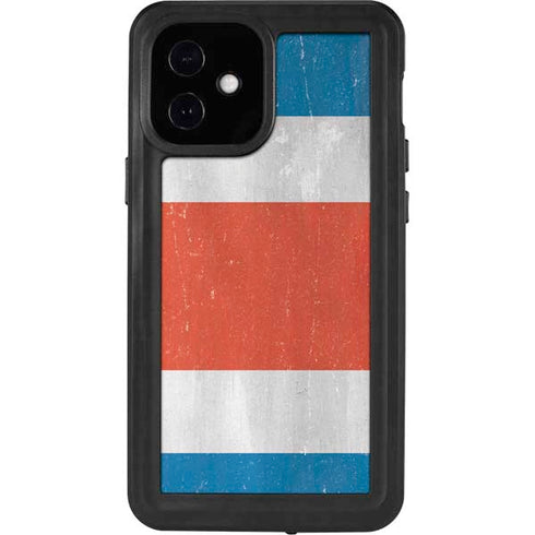Costa Rican Flag Distressed iPhone 12 Mini Waterproof Case
