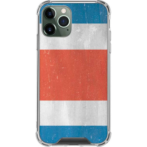Costa Rican Flag Distressed iPhone 12 Pro Clear Case