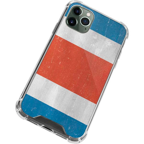 Costa Rican Flag Distressed iPhone 12 Pro Clear Case