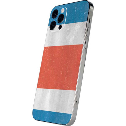 Costa Rican Flag Distressed iPhone 12 Pro Skin
