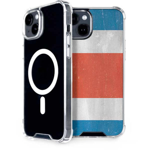 Costa Rican Flag Distressed iPhone 13 MagSafe Case