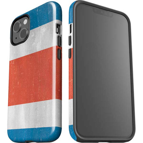 Costa Rican Flag Distressed iPhone 14 Plus Impact Case