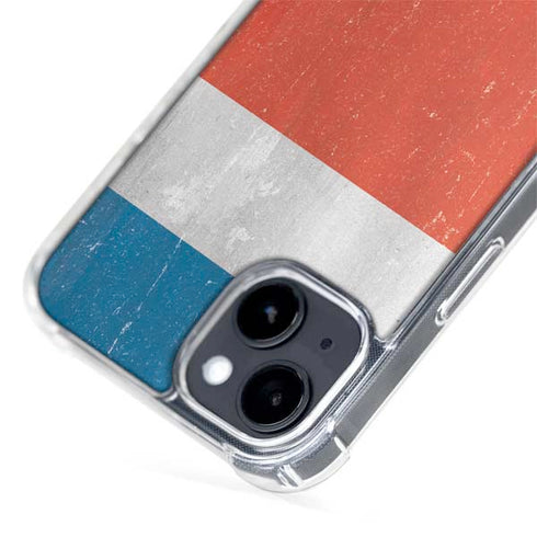 Costa Rican Flag Distressed iPhone 15 Plus MagSafe Case
