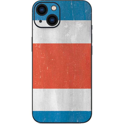 Costa Rican Flag Distressed iPhone 15 Plus Skin